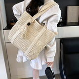 Hand-Woven Summer Tote Bag | Fashion Handmade Large Capacity Shopping Handbag