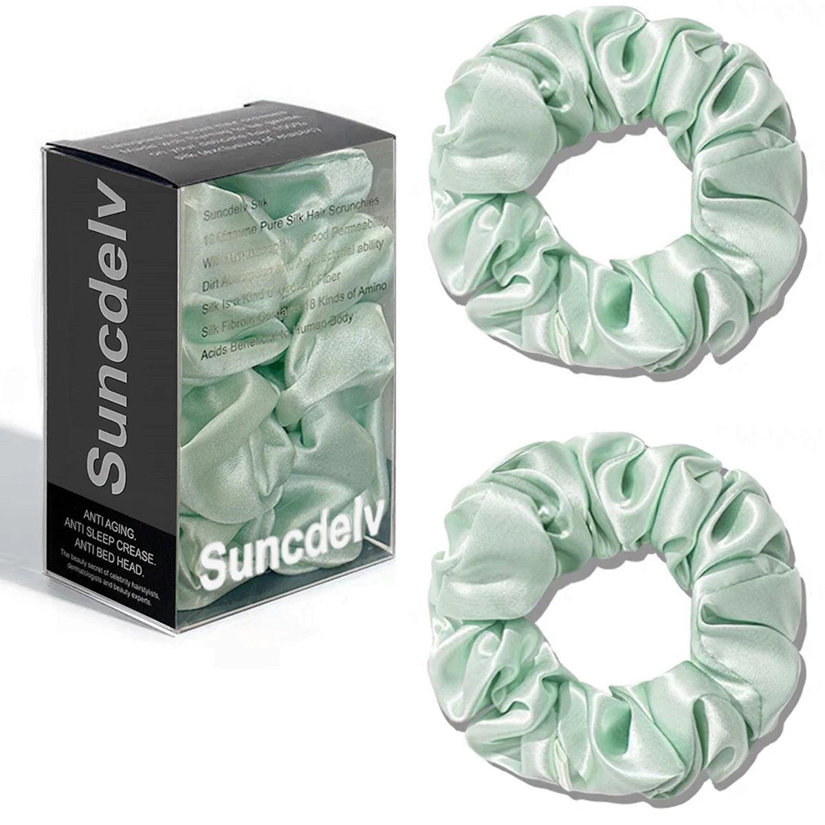 The "Silk-Glow" Duo: 2Pcs Pure 22 Momme Natural Silk Scrunchies