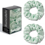 The "Silk-Glow" Duo: 2Pcs Pure 22 Momme Natural Silk Scrunchies