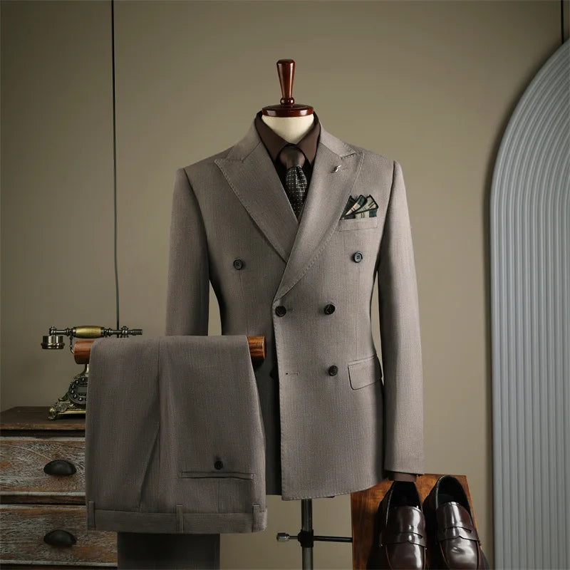High-Quality 3-Piece Men’s Suit – Slim Fit Double-Breasted Formal Business Set