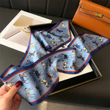 Luxury Horse Design Silk Ribbon Scarf for Women