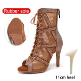The "Diamond Stage" Dance Boots: Sparkling Rhinestone Latin & Jazz Shoes