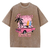 Racing Car Challenge Baumwoll-Used-T-Shirt | Vintage-Grafik-T-Shirt für Damen