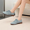 Women’s Suede Genuine Leather Oxford Shoes – British Style Lace-Up Loafers