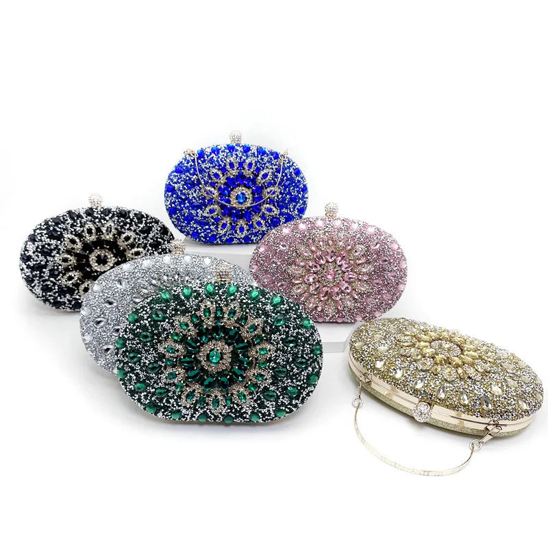 Luxury Crystal Diamond Evening Clutch | Elegant Wedding Cell Phone Purse