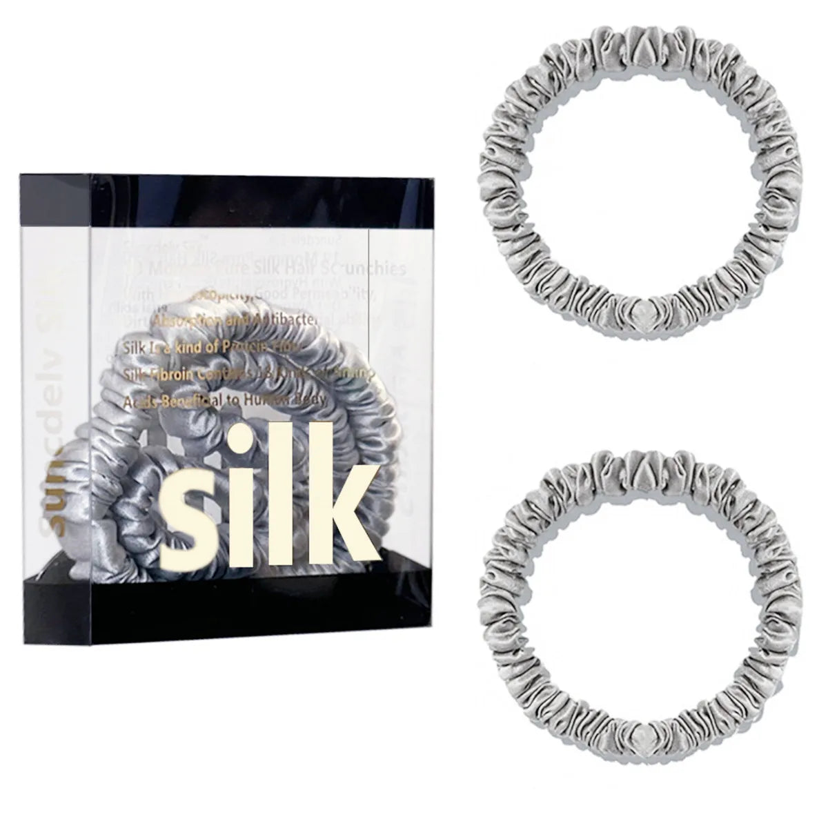 Das „Seidenfaden“-Slim-Set: Premium Skinny Scrunchies aus 100 % Maulbeerseide