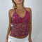 Women’s Y2K Sequin Cami Top – Pearl & Rhinestone Sleeveless Tank Top