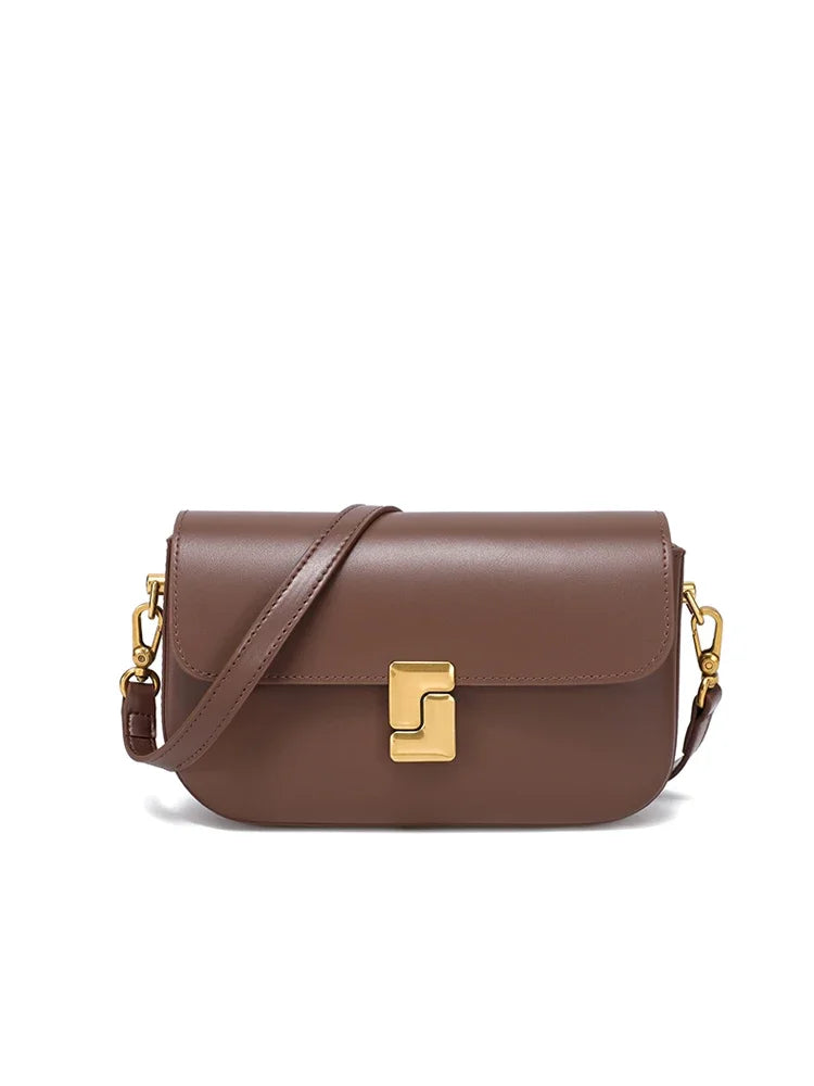 Luxuriöse Spaltleder-Damen-Umhängetasche | Trendmarke Kleine quadratische Tasche