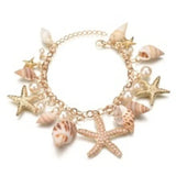 Seestern- und Muschel-Charm-Armband für Damen – Naturperle & Muschel-Sommerstrand-Schmuck