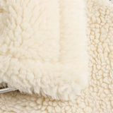 The Aspen Aviator: Beige Integrated Artificial Fur Moto Jacket – European Luxury Faux Fur Biker Coat