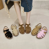 Women’s Genuine Leather Retro Pig Cage Sandals