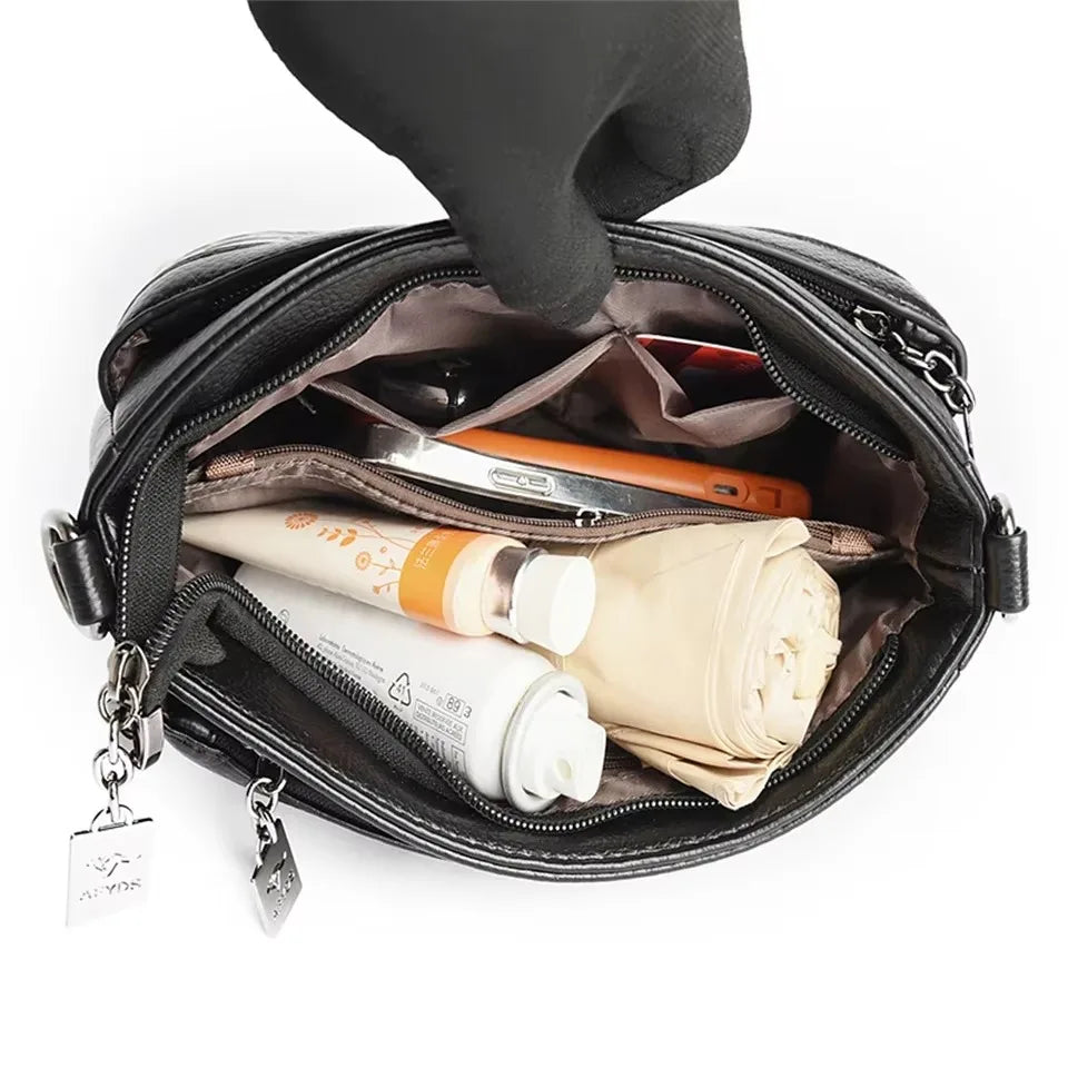Damen-Umhängetasche mit Blumenmuster | Hochwertige Crossbody-Tasche aus Leder
