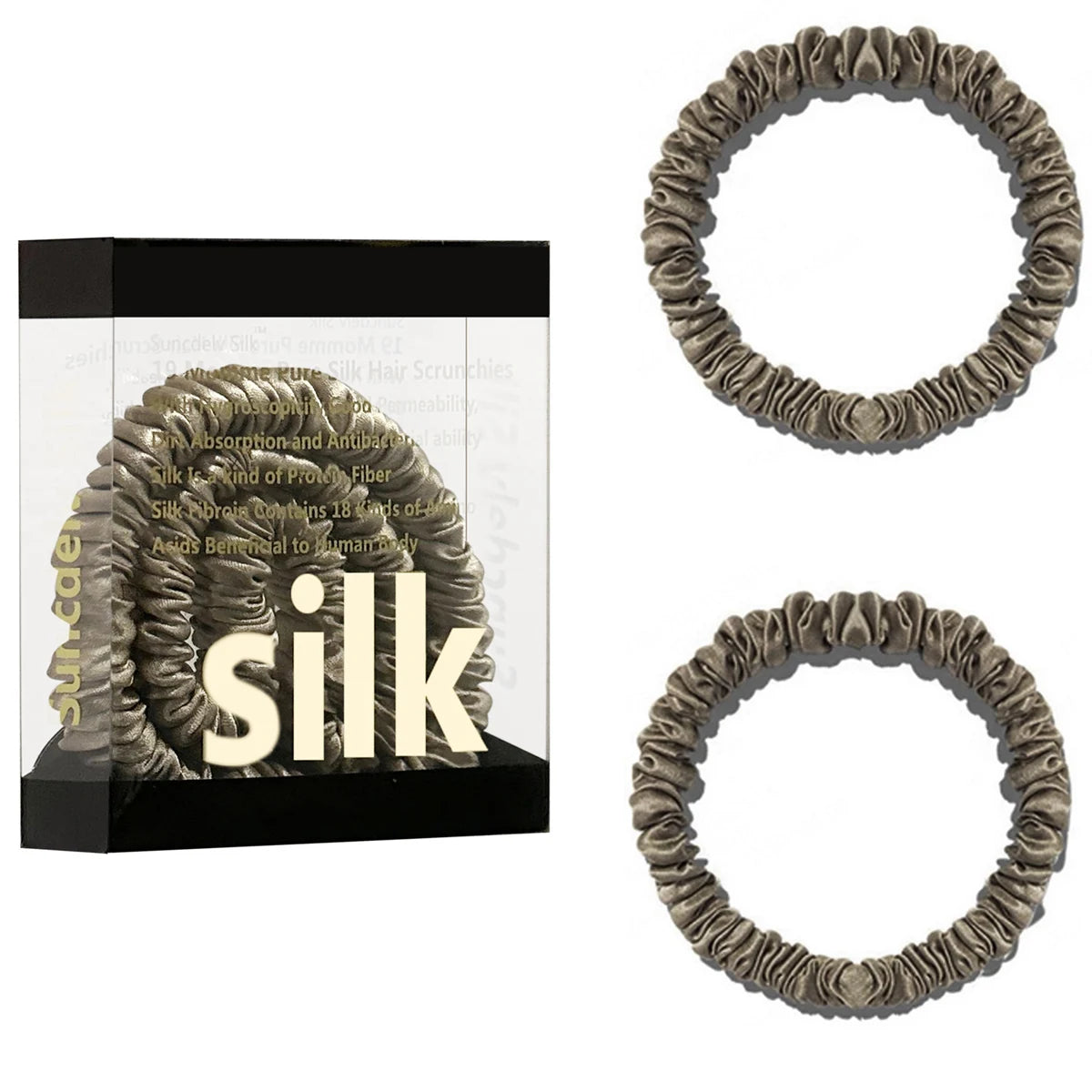 Das „Seidenfaden“-Slim-Set: Premium Skinny Scrunchies aus 100 % Maulbeerseide