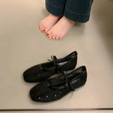 Damen Mary Jane Ballerinas – Atmungsaktive Schmetterlingsknoten Fashion-Schuhe