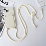 Crossbody Lanyard Card Holder Case for iPhone 17 Air 16 15 14 13 12 Pro Max