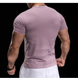 Herren hochelastisches Fitness-Trainings-T-Shirt | Atmungsaktives, eng anliegendes Sport-Laufshirt
