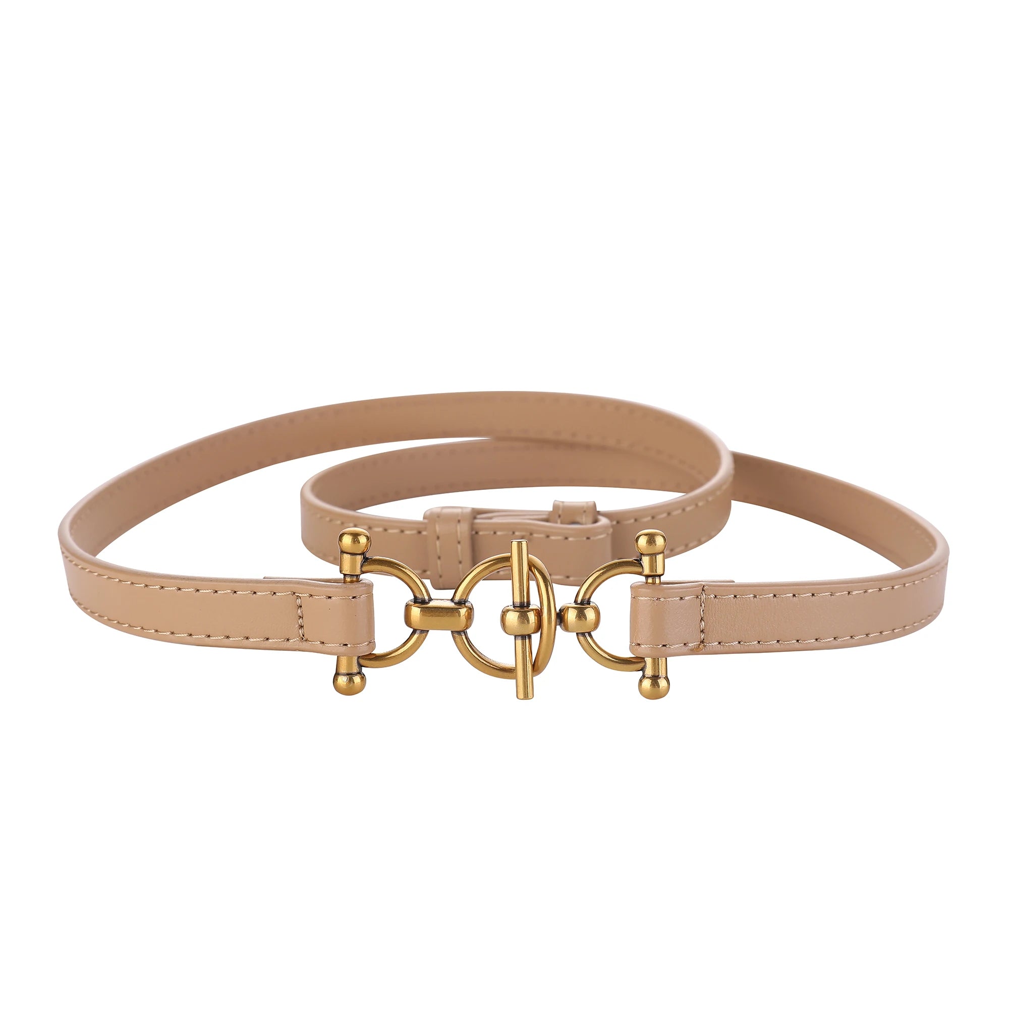 Luxury Women’s Skinny Leather Belt – Classic Solid Color Thin Waist Belt for Dresses