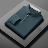 Herren Langarm-Poloshirt – Business Casual Uni-Oberteil
