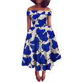 Afrikanisches Ankara-Print Carmen-Kleid | Traditionelle trägerlose afrikanische Kleidung