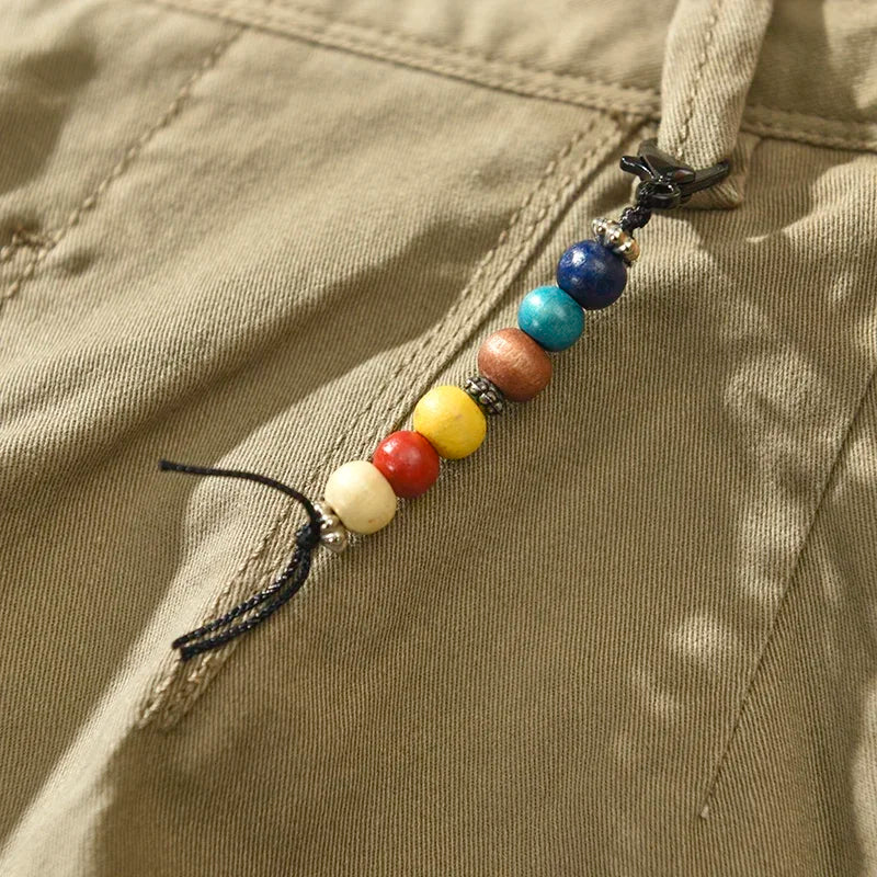 Herren Cargohose aus reiner Baumwolle im koreanischen Stil, locker geschnitten