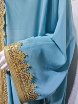 Muslim Women’s Open Cardigan with Inner Dress 2-Piece Set