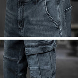 Men's Baggy Streetwear Cargo Jeans | Loose Fit Multi-Pocket Denim Trousers