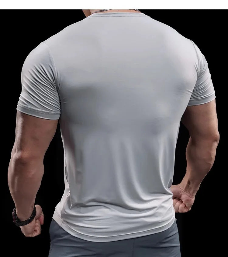 Men’s High-Elastic Running T-Shirt | Quick-Drying Gym Fitness Training Top