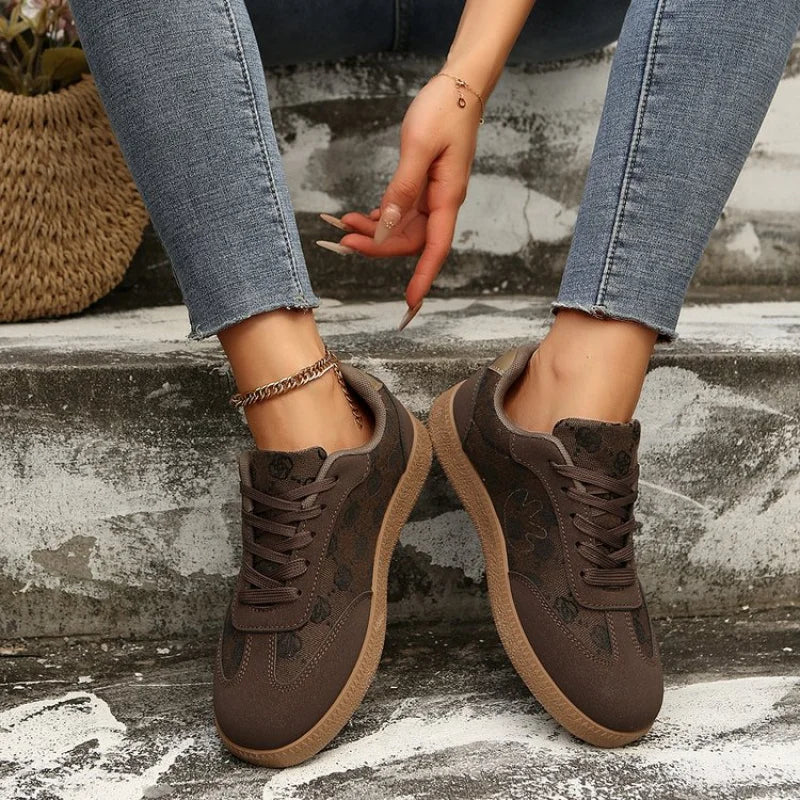 Damen rutschfeste Wintersportschuhe atmungsaktive Schnür-Low-Top-Sneaker