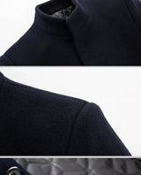 Herren koreanischer Mode Trenchcoat – Business Casual Stehkragen Langer Slim Fit Winter Windbreaker