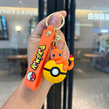 Pokémon Pokéball Schlüsselanhänger-Set mit Figuren – Pikachu, Evoli & Glumanda Schlüsselanhänger