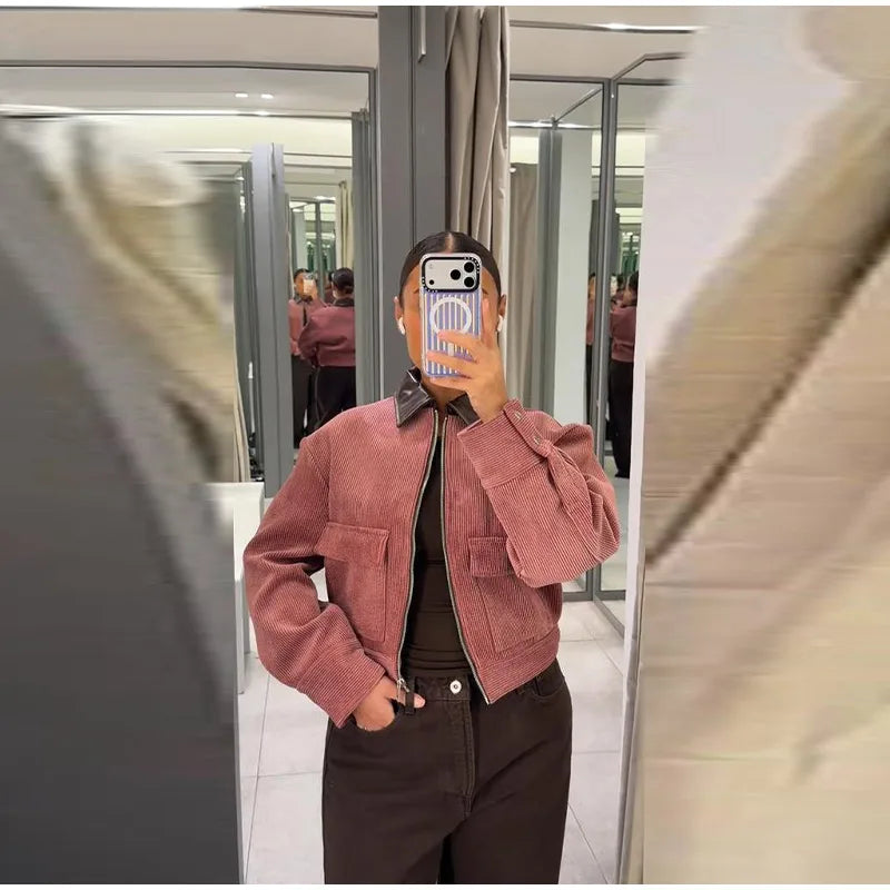 Freizeit-Jacke für Damen | Urbaner Kurzmantel mit Revers im Loose Fit