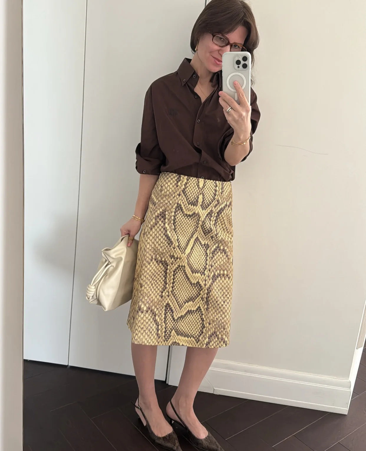 Women’s Fashion Snake Pattern Straight Skirt – High-Waist Slim Long Skirt
