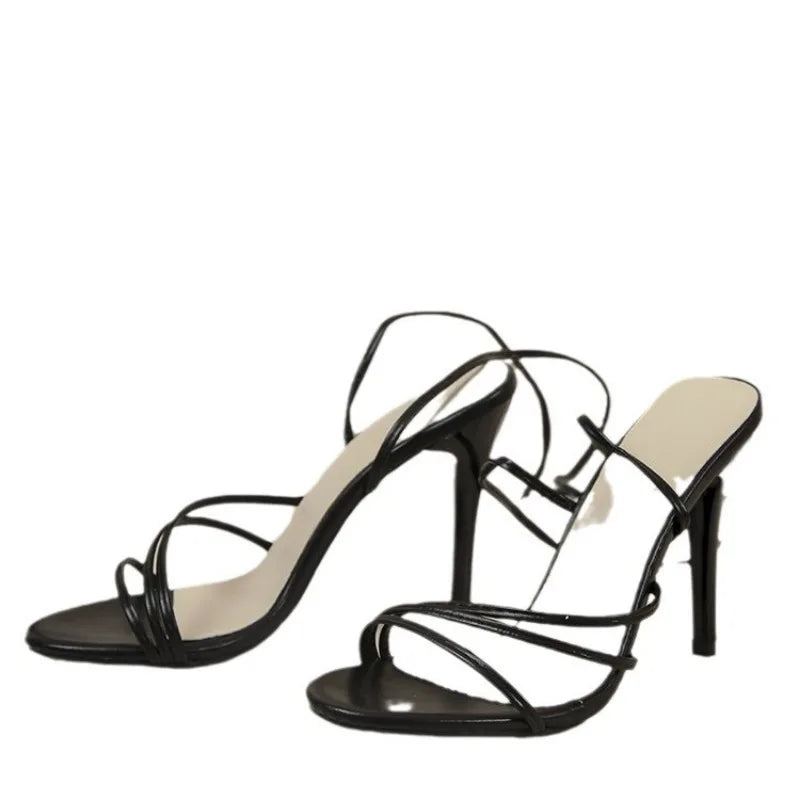 Women's Sexy Stiletto High Heels – Round Toe Crisscross Strap Sandals