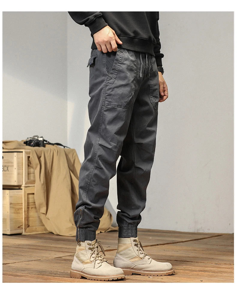Men’s Winter Y2K Harem Tactical Utility Fleece Cargo Pants