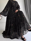 Das Chiffonkleid „Oasis“ – Kaftan im Signature-Druck Marokko-Stil – Fließende Jalabiya für Ramadan aus der Boutique