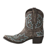 The Viper Nomad: Snake-Embossed Western Ankle Boot – Luxury Exotic Cowgirl Bootie