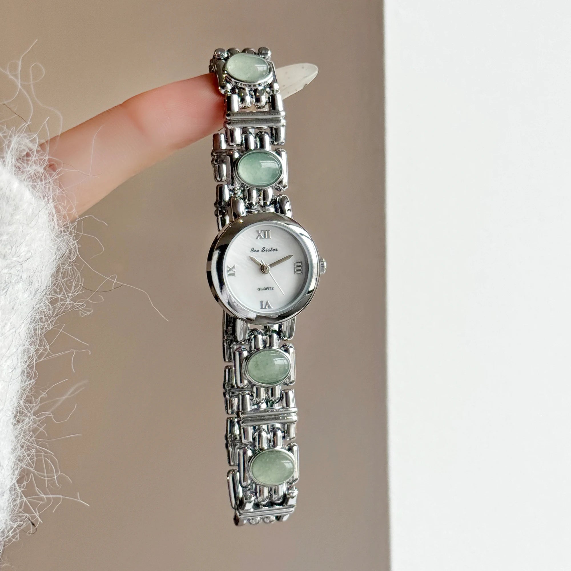 The Terra Luna: Natural Gemstone Quartz Watch – Luxury Minimalist Round Dial Timepiece