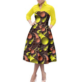 Vibrant Dashiki Print African A-Line Dress for Women