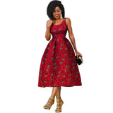 Afrikanisches Batik-Sommerkleid für Damen | Ärmelloses knielanges Partykleid