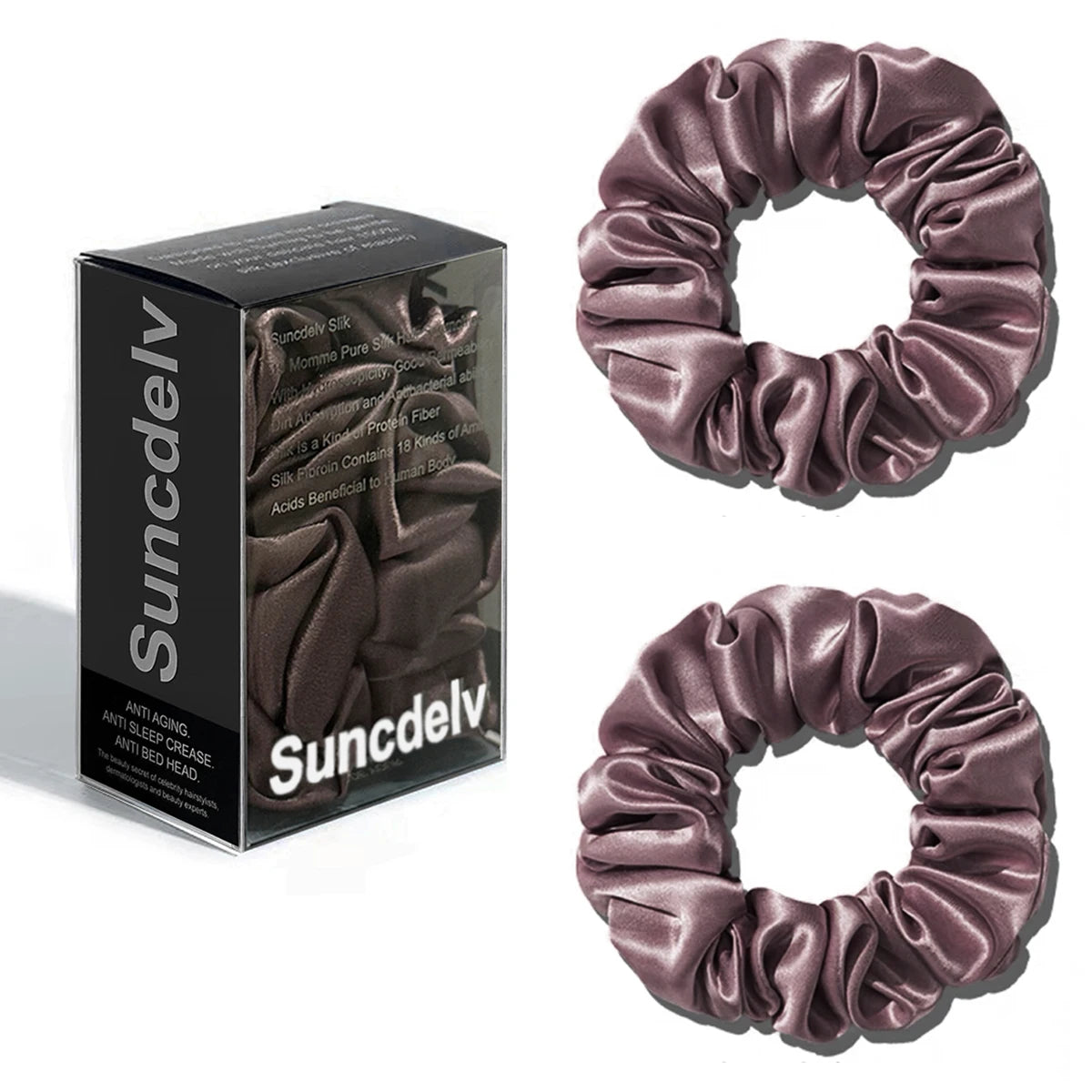 The "Silk-Glow" Duo: 2Pcs Pure 22 Momme Natural Silk Scrunchies