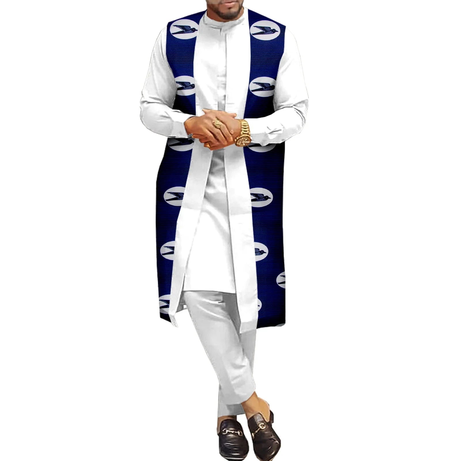 The "Legacy" Sovereign Suit: Bold 3-Piece African Print Set | Tailored Dashiki Coat, Inner Shirt & Trousers