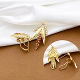 Luxuriöses 4-teiliges Schmuckset in Goldfarbe für Damen – Elegantes Set aus Halskette, Armband, Ring und Ohrringen