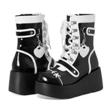 Women’s Gothic Vampire Platform Lace-Up Motorcycle Ankle Boots