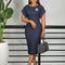 Elegant African Church Dress for Women – Short Sleeve Round Neck Bodycon Maxi