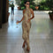 Sexy Leopard Print Halter Maxi Dress – Backless Bandage Party Outfit