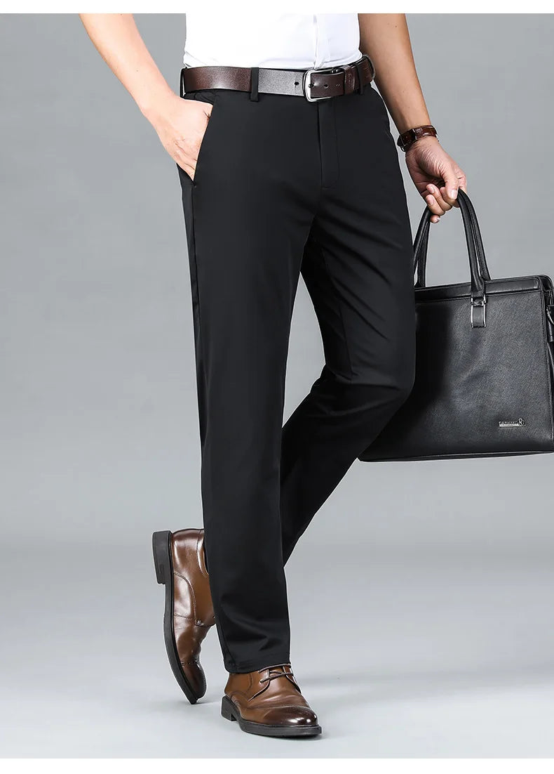 Herren-Eisseiden-Business-Casual-Hose | Ultraleichte, schnelltrocknende Sommeranzughose