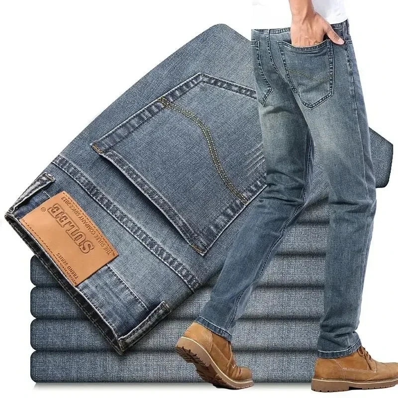 Men’s Slim Elastic Fashion Jeans | Stretch Business Denim Vaqueros Hombre
