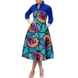 Vibrant Dashiki Print African A-Line Dress for Women