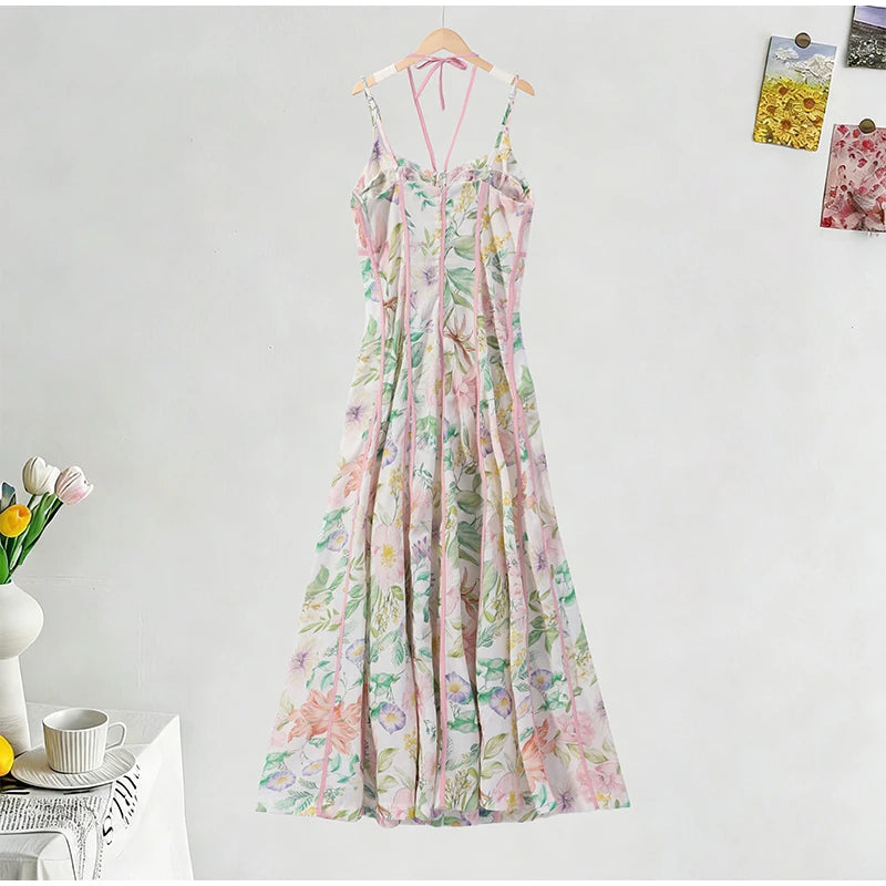 Women’s Printed Halter Neck Maxi Dress