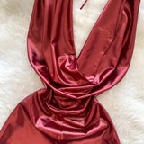 Chic Halter Swing Collar Jumpsuit Vintage High Waist Slim Romper for Spring/Summer